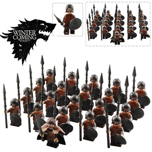 21pcs Game of Thrones Minifigures Eddard Ned Stark leads Stark Army with Spear