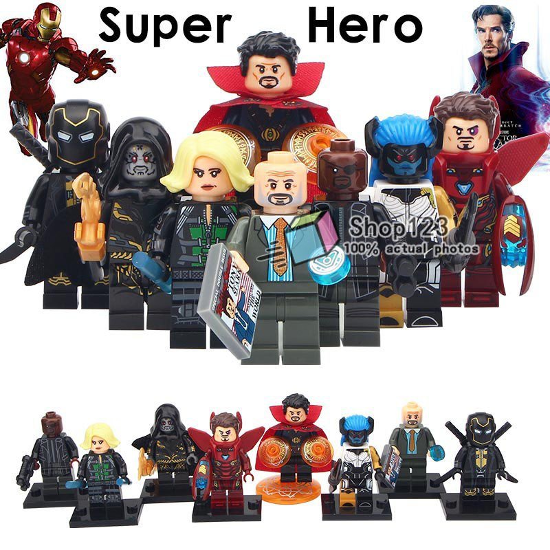 8pcs/set Marvel Avengers Endgame Ronin Iron Man Nick Fury Dr Strange Minifigures