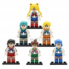 6pcs/set Sailor Moon Anime Series Makoto Kino Rei Hino Minako Aino Minifigures