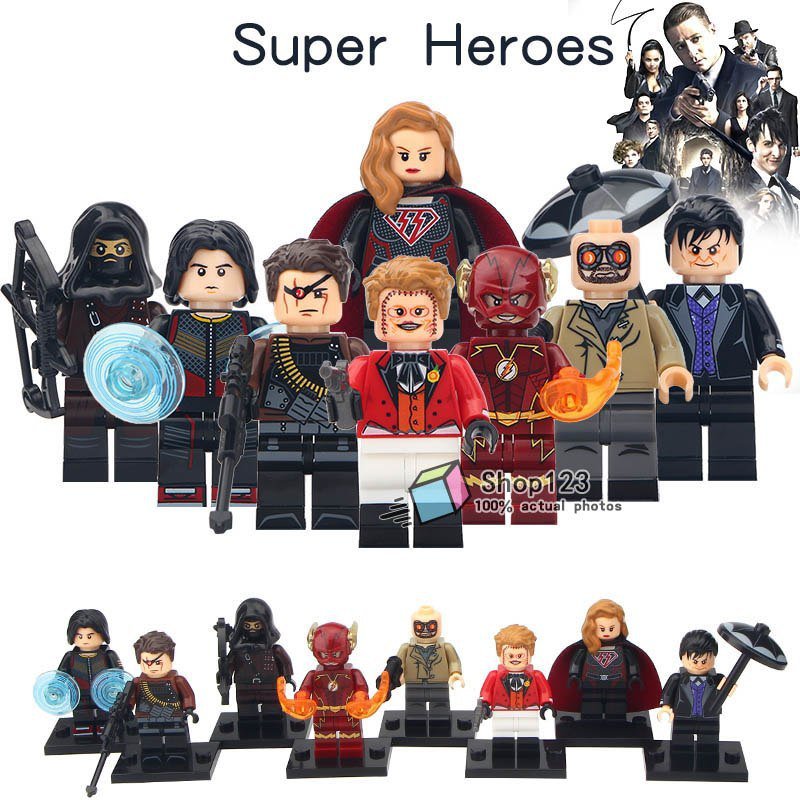 8pcs/set DC Suicide Squad Deadshot Joker And The Flash Vibe Overgirl Minifigures