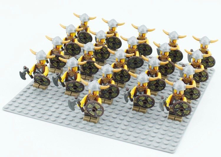 21pcs/set Viking Warrior Army Great Heathen Army Medieval Knights Minifigures