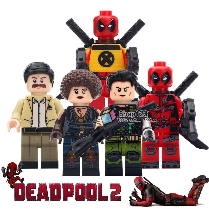 5pcs/set Superhero Marvel Deadpool 2 Movie Domino Cable Peter Minifigures Block