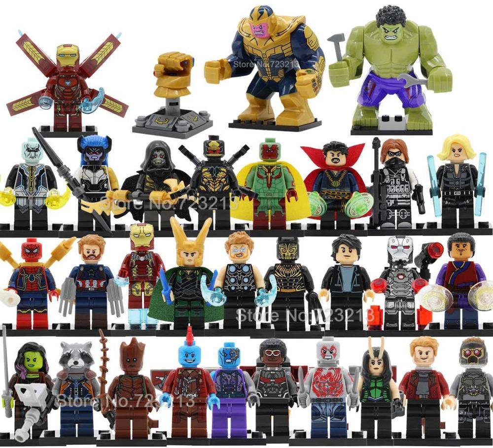 30pcs Avengers Infinity War Minifigures Thanos Thor Hulk Loki Iron Man Spiderman