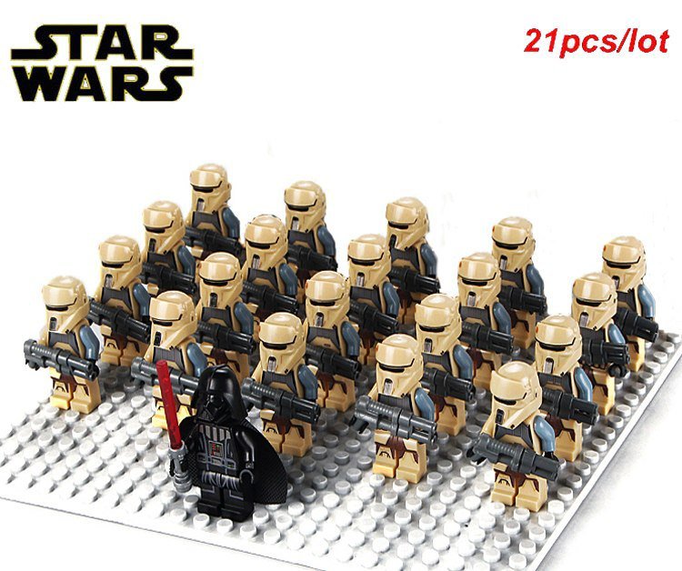 21pcs/set Star Wars Rogue One Darth Vader Commanded Shoretroopers Minifigures