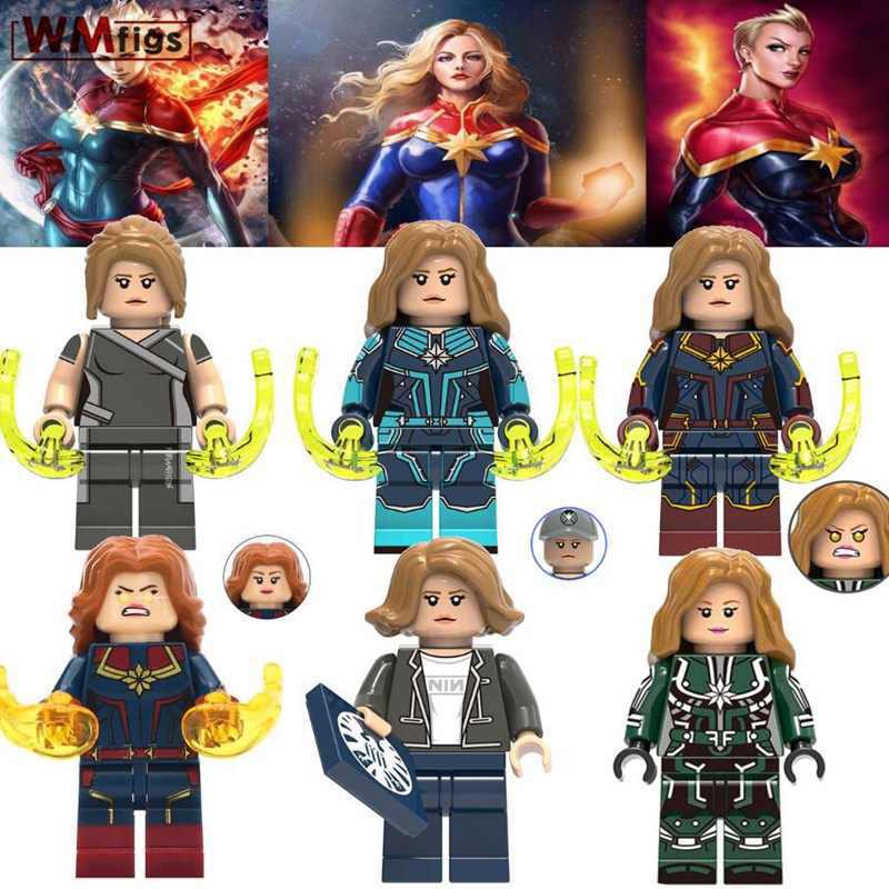 6pcs/set Captain Marvel Carol Danvers Avengers Infinity War Endgame Minifigures