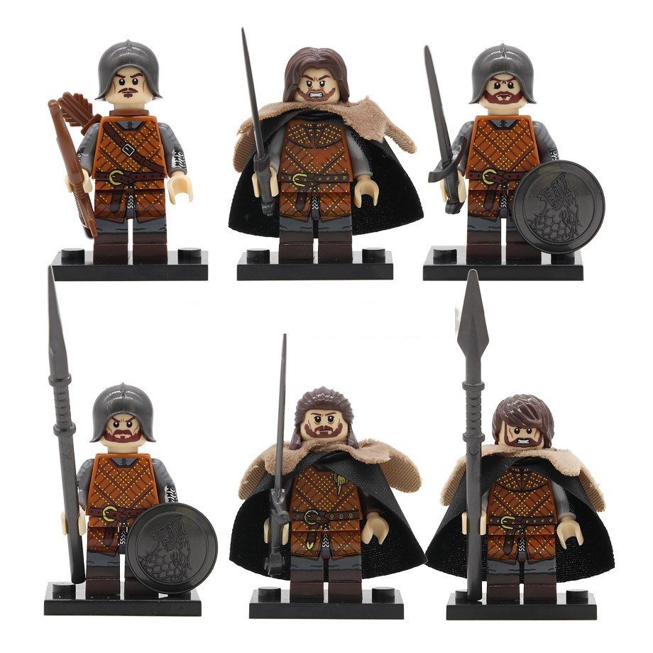 6pcs/set Game of Thrones Minifigures House Stark Eddard Stark Jory Cassel Archer