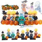 8pcs/set Anime Dragon Ball Super Minifigures Daishinkan Goku Vegeta Tien Shinhan