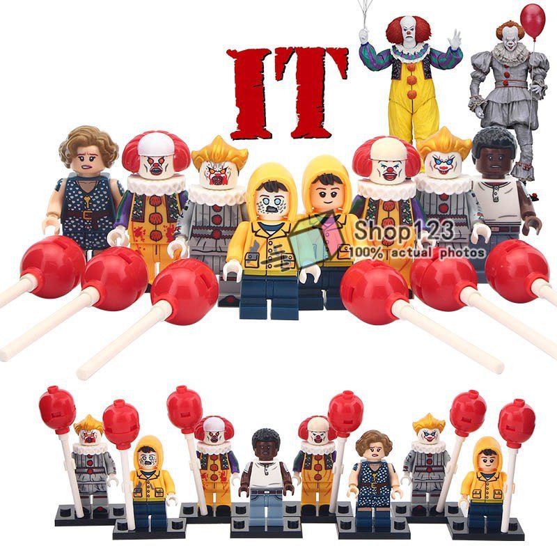 8pcs/set IT Horror movie Georgie The clown Pennywise With Balloon Minifigures