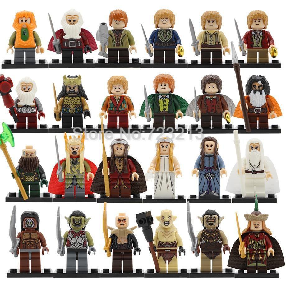 24pcs The Hobbit Lord of the Rings Gandalf Thorin Bilbo Uruk-hai Orc Minifigures