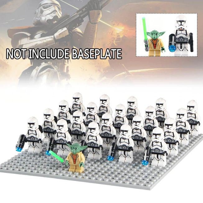 21pcs/set Star Wars Jedi Master Yoda Leader 41st Stormtrooper Legion Minifigures