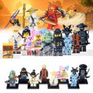 8pcs/set Ninjago Cartoon Minifigures Nya Master Wu Garma Mecha Man Pythor Angler