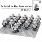 21pcs/set Gondor Army Archer With Metal Armor The Lord of the Rings Minifigures