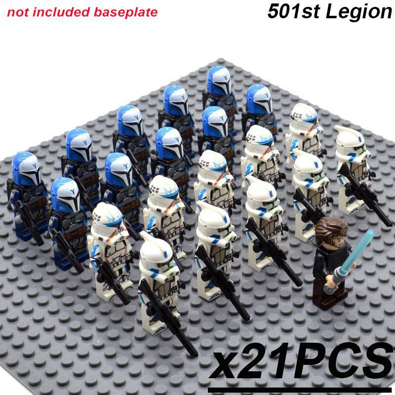 21pcs/set Anakin Skywalker Jango Fett Clone troopers Star Wars Wars Minifigures