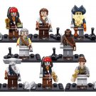 8pcs/set Pirates Of The Caribbean Jack Davy Jones Will Turner Gibbs Minifigures