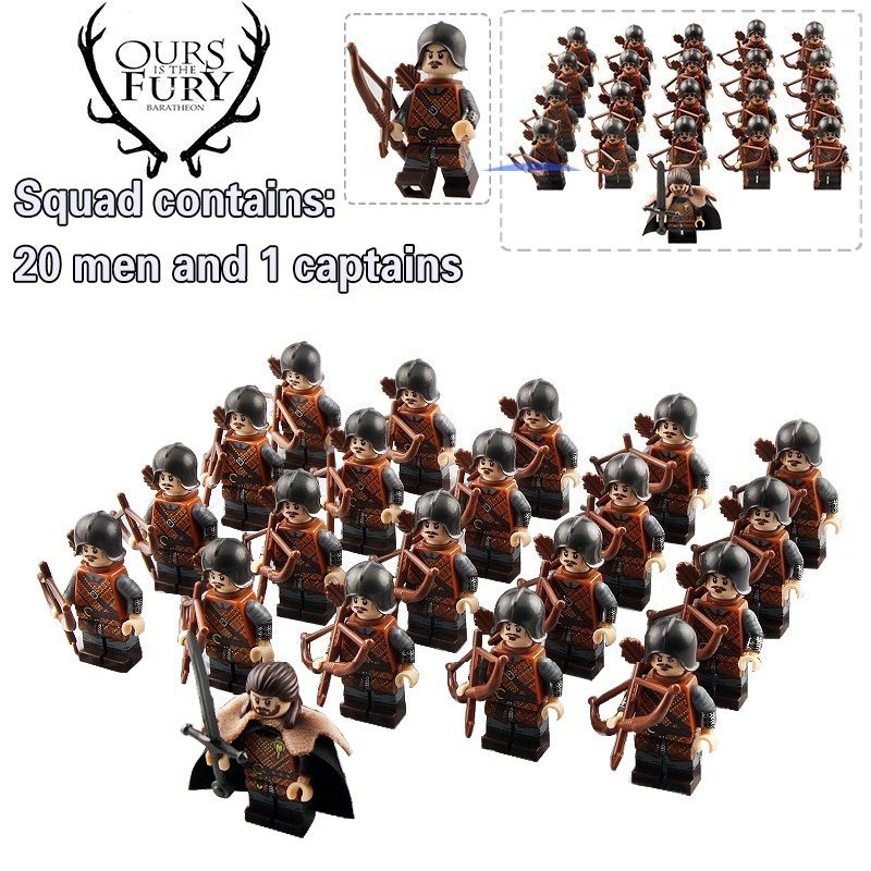 21pcs/set Archers Army of Stark House & Eddard Stark Game of Thrones Minifigures