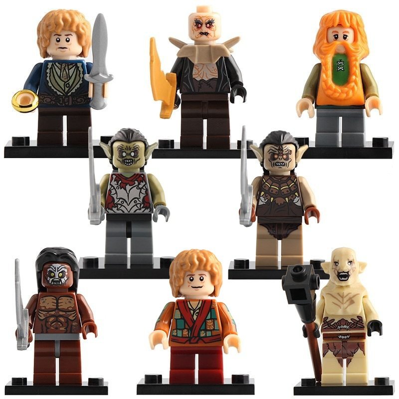 8pcs/set The Hobbit Lord of the Rings Yazneg Orcs Bilbo Frodo Azog Minifigures