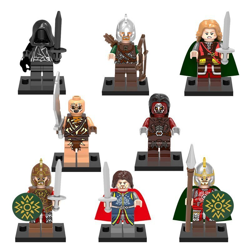 8pcs Lord of the Rings Minifigures Eowyn Theoden Aragorn Uruk-hai Orc RingWraith