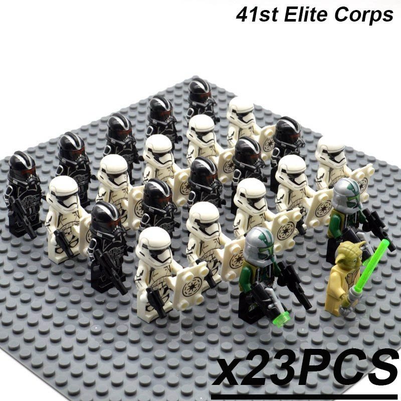 23pcs Star Wars Minifigures 41st Elite Corps Master Yoda & Clone Commander Gree