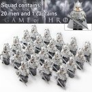 21pcs/set Game of Thrones Kingsguard (Silver-Plated) White Cloaks Minifigures