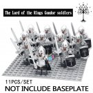 11pcs/set The Lord of the Rings Gondor Army Soldiers with Armor Minifigures