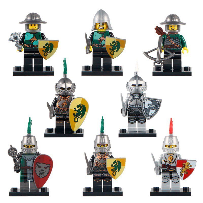 8pcs/set Dragon Frightening Warrior Medieval Knights Gladiatus Minifigures