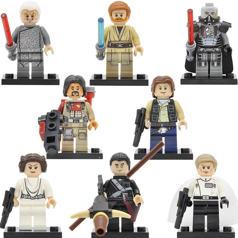 8pcs/set Star Wars Minifigures Toys Darth Malgus Palpatine Han Solo Leia Obi-Wan