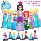 8pcs/set Princess Fairy Minifigure Godmother Cinderella Mermaid Ariel Alana Elsa