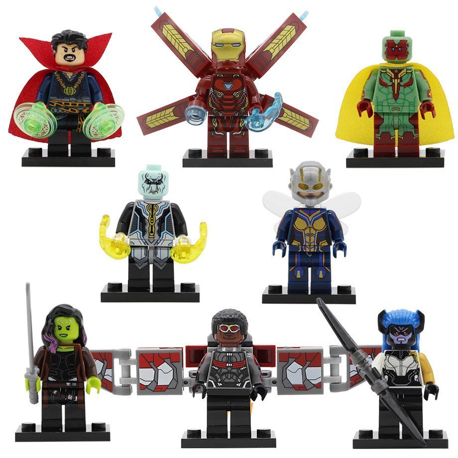 8pcs Avengers Infinity War Doctor Strange Iron Man Ebony Maw Vision Minifigures