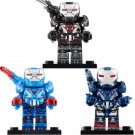 3Pcs/set War Machine Iron Patriot Iron Man Marvel Avengers Endgame Minifigures