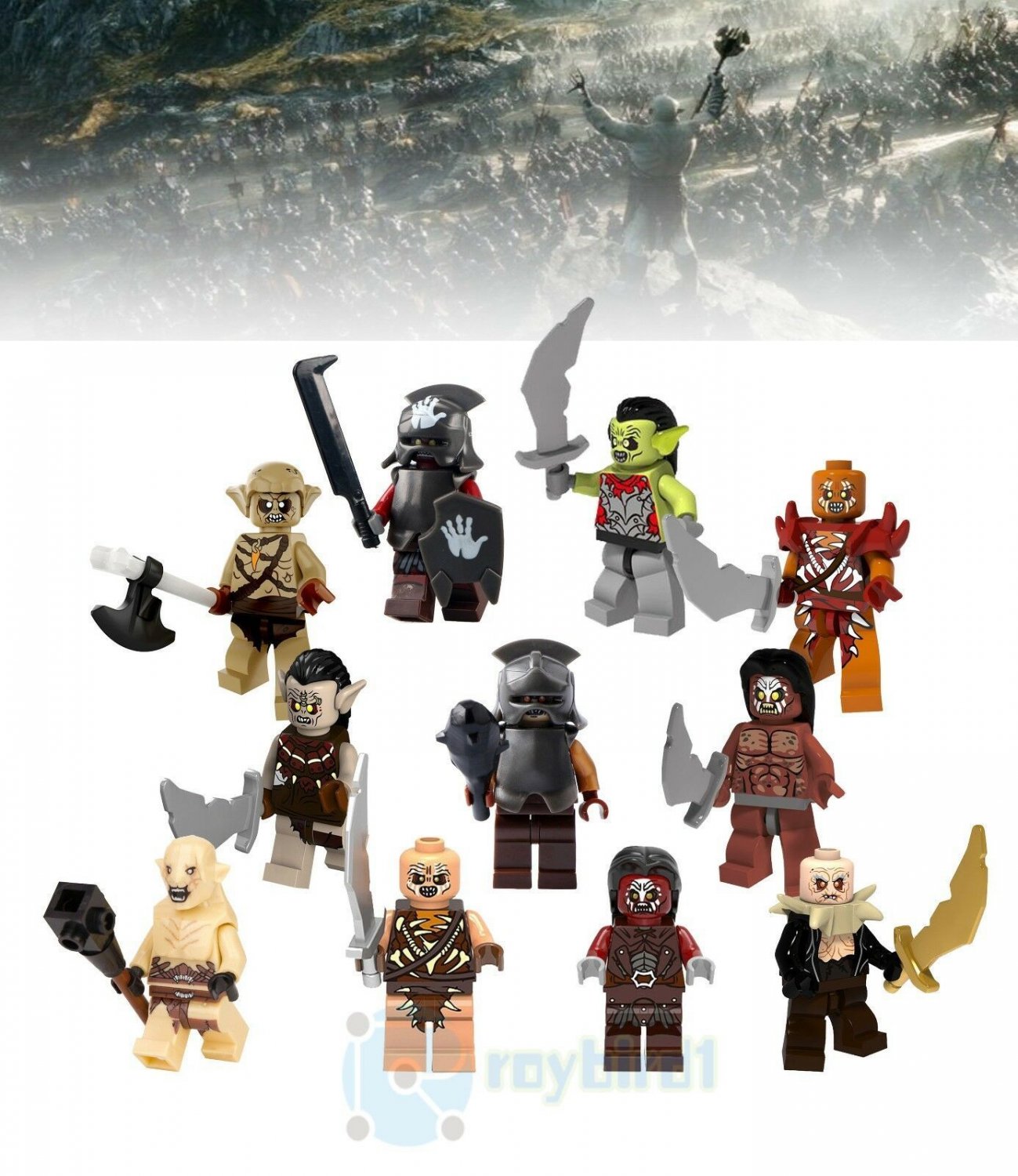 11Pcs Lord of the Rings The Hobbit Azog Gundabad Orc Uruk-hai Goblin Minifigures