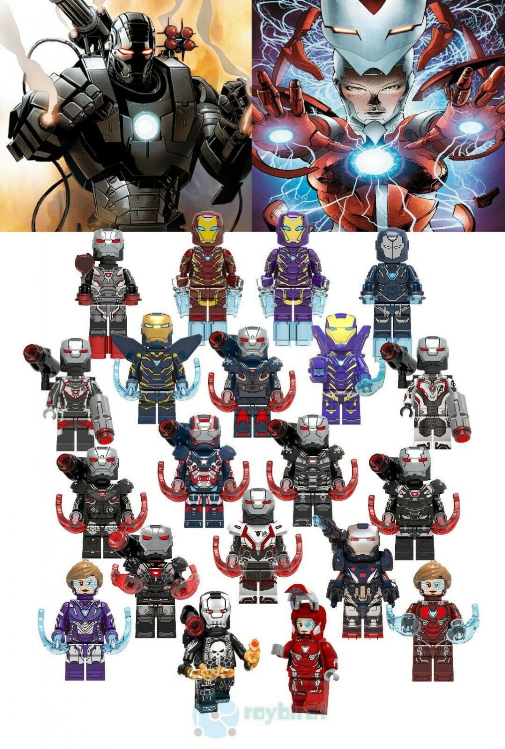 20Pcs/set Iron Man Helper War Machine Iron Patriot Pepper Rescue  Minifigure