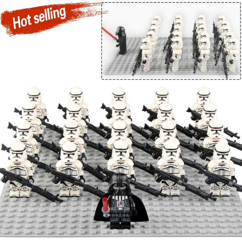 21Pcs Clone Troopers (Phase II) Star Wars Army Military  Minifigures Toys