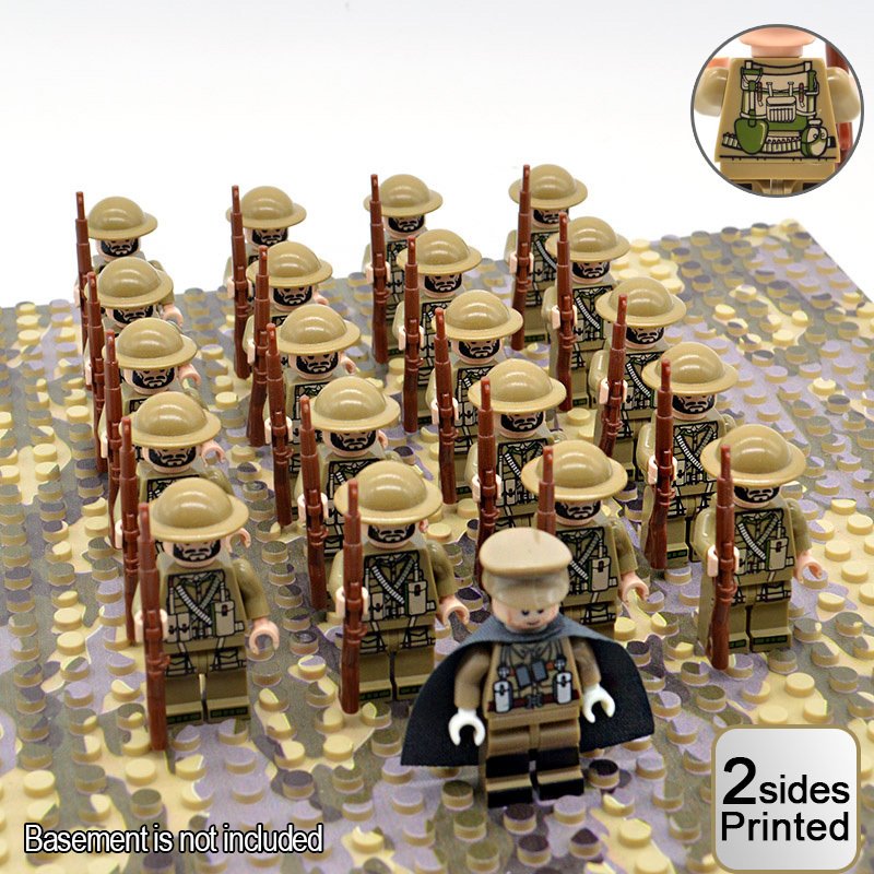 21pcs/set WW2 Britain Troops The Allied Army UK Military Soldiers Minifigures