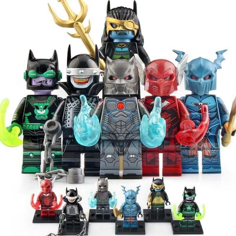 6Pcs Dark Nights Metal Evil Batman Red Death Drowned Merciless  Minifigures