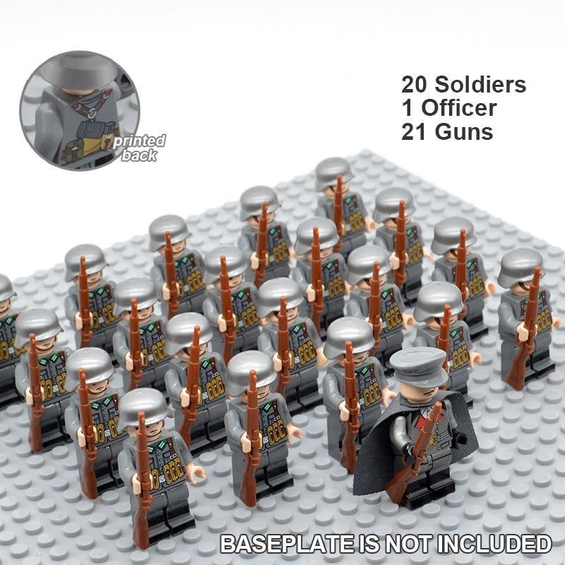 21PCs/set WW2 German Army Officer and Soldiers Infantry Military  Minifigures