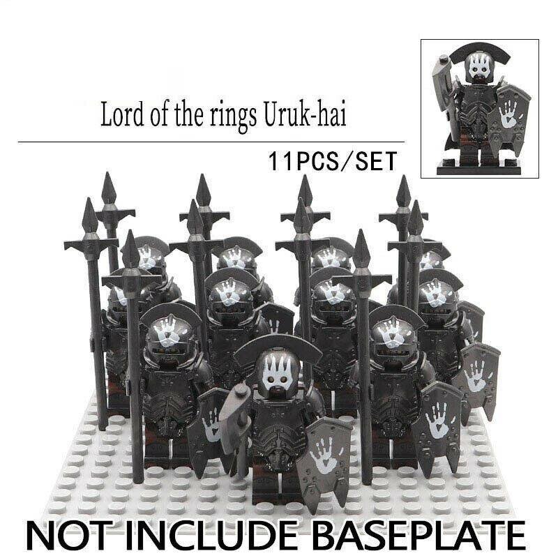 11Pcs/set Uruk-Hai Rifle Infantry Army The Lord Of The Rings  Minifigure Toy