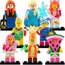 8Pcs Elsa Anna Candy Rapper Giraffe Guy Hula Lucy Watermelon  Minifigure