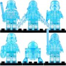 6Pcs/set Transparent Darth Vader Revan Stormtrooper Star Wars  Minifigures