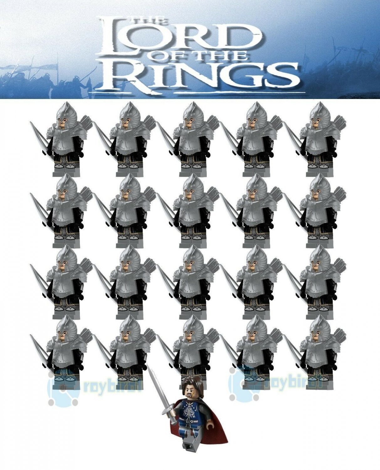 21Pcs/set The Lord Of The Rings Aragorn and Gondor Archer Bowman  Minifigure