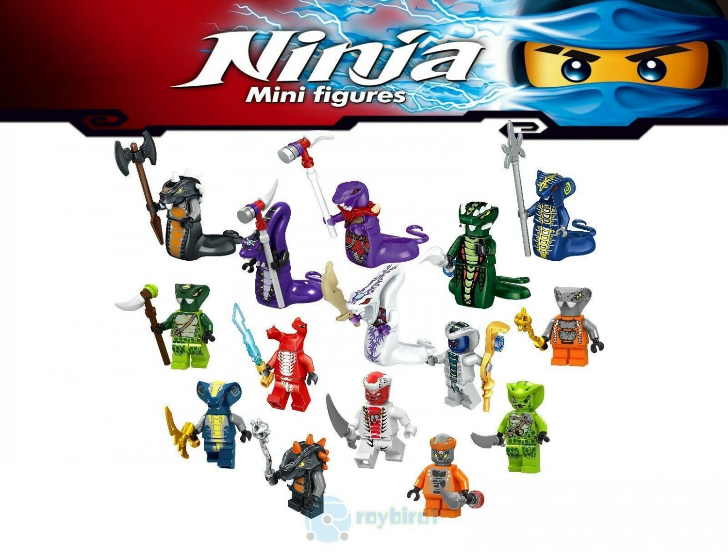 15Pcs/set Ninjago Serpentine Pythor Chop'rai Skalidor Snake Army  Minifigure