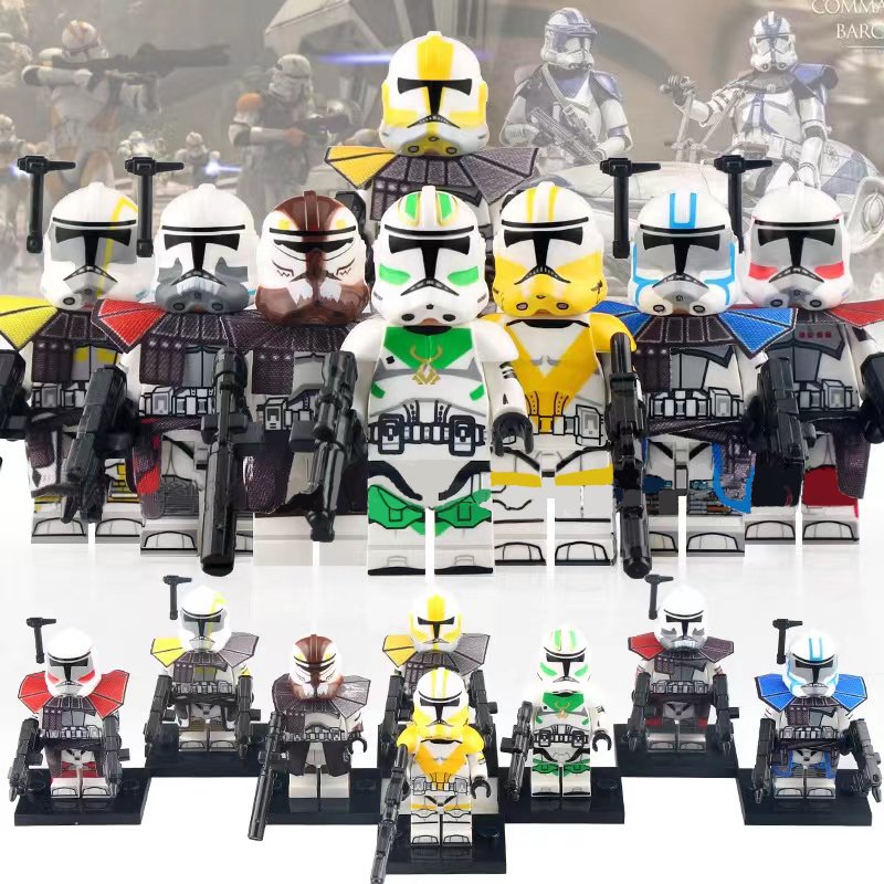 8pcs Star Wars Rancor Battalion Colt Blitz 327th ARC troopers Wolffe Minifigures