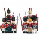 8pcs Napoleonic Wars The French Army British Army Redcoat Soldiers Minifigures