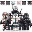 6pcs Star Wars The Bad Batch Hunter Crosshair Wrecker Tech Echo Minifigures Toys
