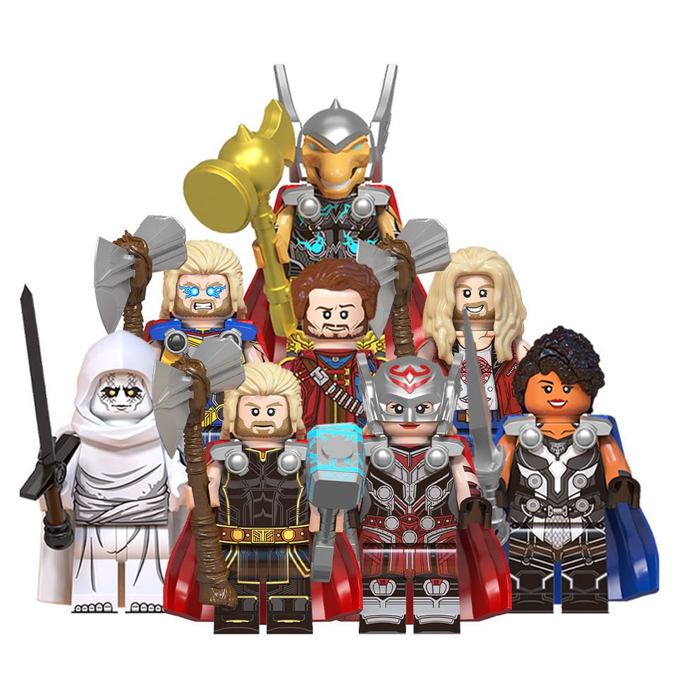 8pcs Thor Love and Thunder Jane Mighty Thor Gorr Valkyrie Star-Lord Minifigures