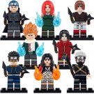 8pcs Naruto Young Kakashi Obito Rin Kurenai Choji Kushina Uzumaki Minifigures