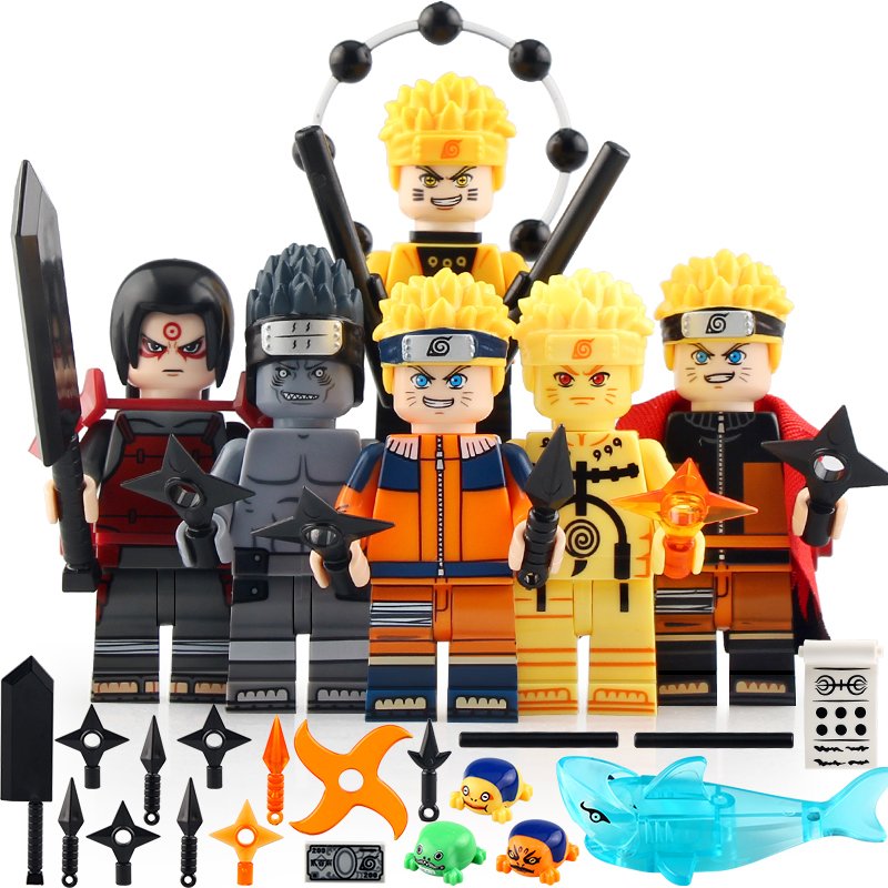 6pcs Naruto Chakra Modes Kisame Hoshigaki Senju Hashirama Sage Mode Minifigures