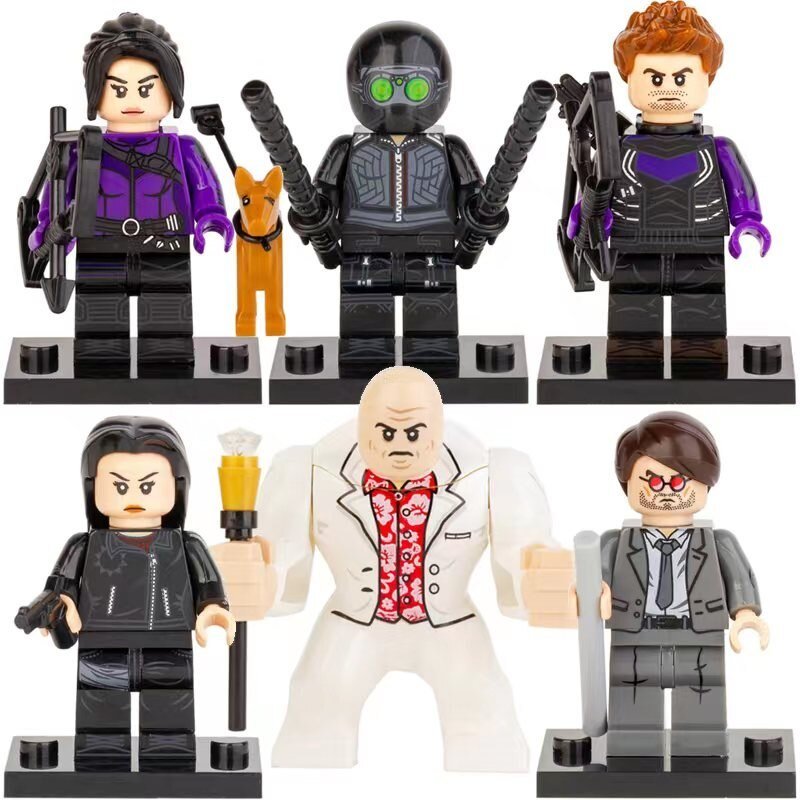 6pcs Hawkeye Kate Bishop Yelena Belova Kingpin Matt Murdock Echo Minifigures Toy