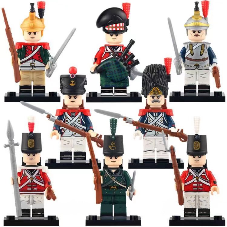 8pcs Napoleonic Wars British Army French Army Imperial Guard Minifigures Toys