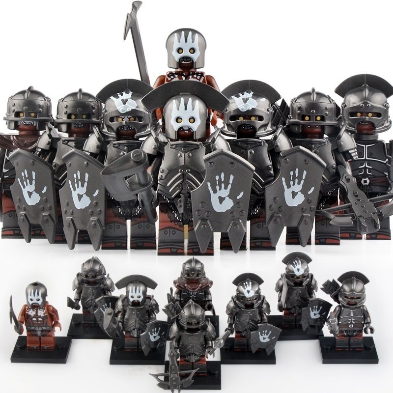 8pcs Uruk-hai army Heavy Armor Orc soldiers The Lord of the Rings Minifigures