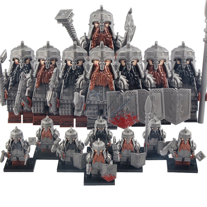 8pcs The Iron Hills Dwarf Warriors The Hobbit Lord of the Rings Minifigures Toys